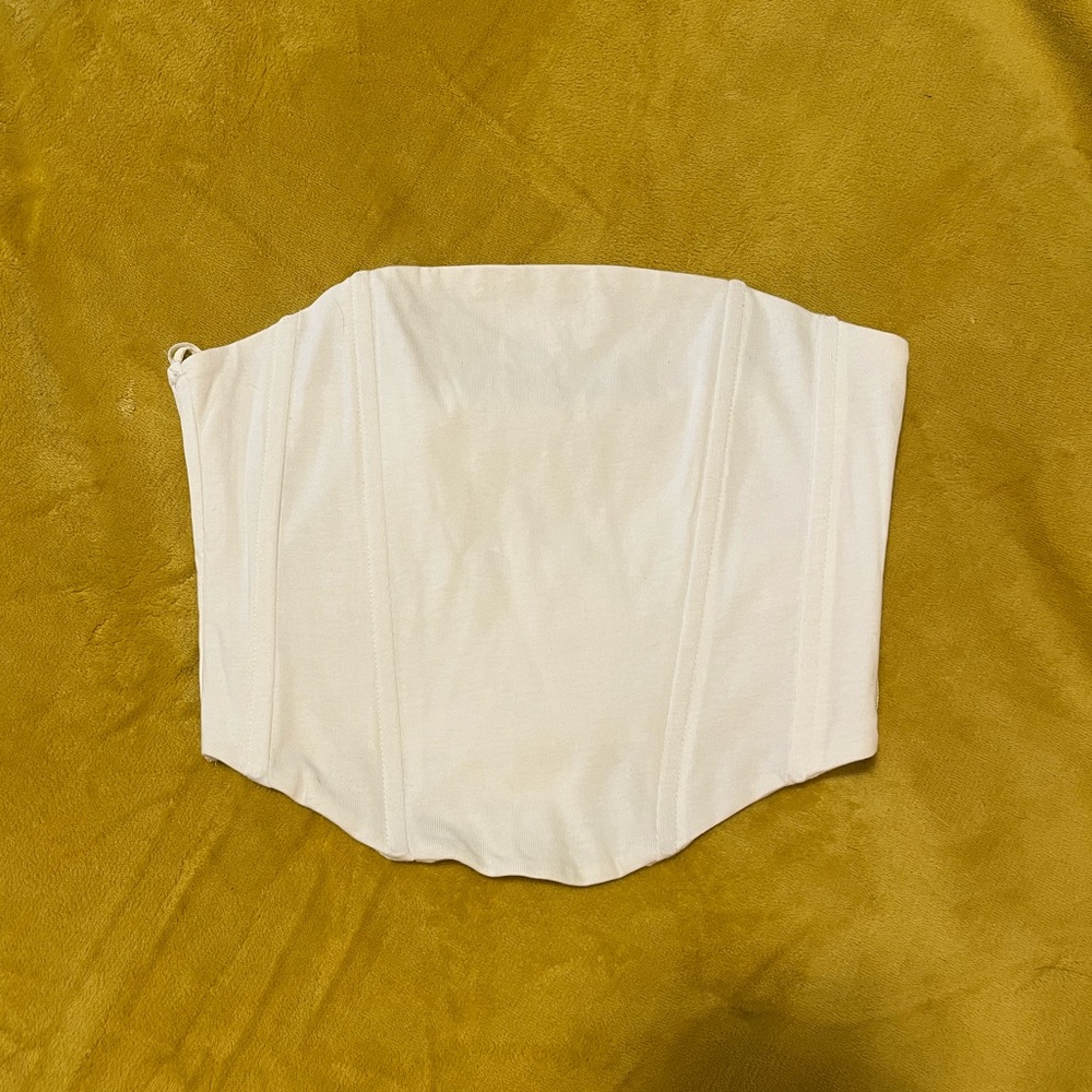 NWT Zara White Corset Top Strapless